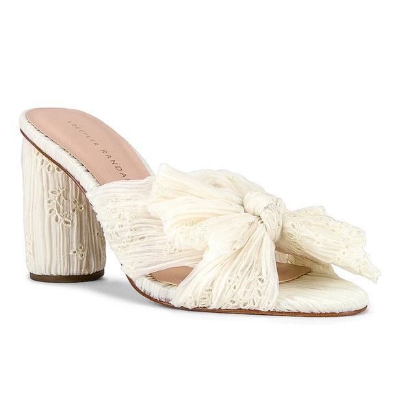 Loeffler Randall Shoes - LOEFFLER RANDALL NIB Penny knot mule pearl broderie lace lamé size 7 M unique
